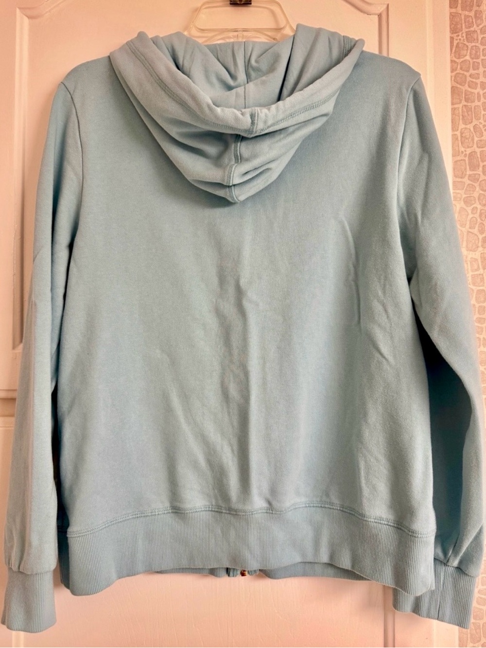 Tommy Hilfiger Pastel Blue Full Zip Up Hoodie Sweatshirt Size Medium - Picture 6 of 14
